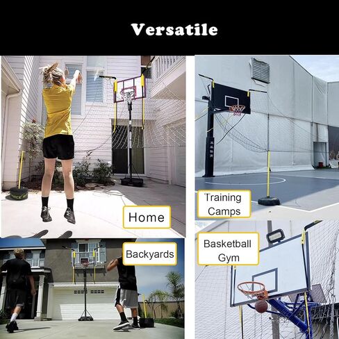 Automatic Basketball Rebounder Attachment for Indoor/Outdoor Training - Shot Return Net System with Adjustable Brackets, 4.8m Net for Enhanced Basketball Skills in Saudi Arabia
