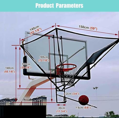 Wall Mounted Basketball Hoop Rebounder - Automatic Shot Returner, Metal Rotating Shooting Machine for Training, Perfect for Traditional Poles and Skill Development in Saudi Arabia