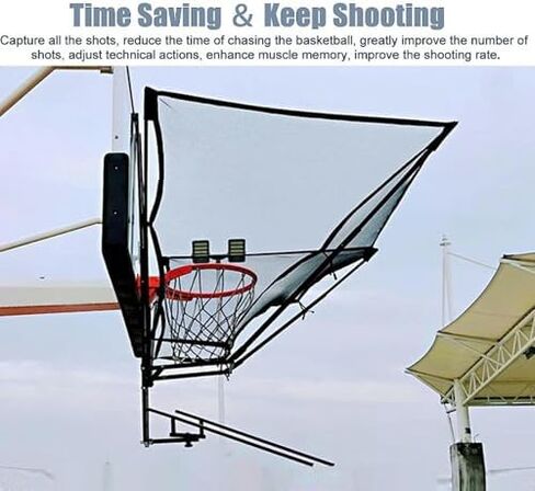 Heavy Duty Basketball Shot Returner - Steel Return Attachment for Hoop with Rotating Chute, Perfect Basketball Training Device for Skill Improvement and Practice in Saudi Arabia