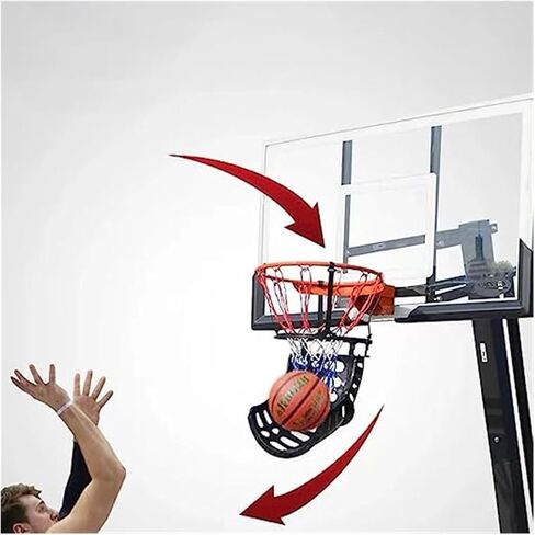 مرفق جهاز الإرجاع لطوق كرة السلة - لا يسمح بالتقاط الكرة للأطفال والكبار ومدرب الرماية في الهواء الطلق للتدريب باللون الأسود in Kuwait