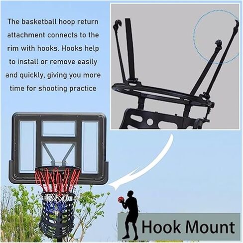 مرفق جهاز الإرجاع لطوق كرة السلة - لا يسمح بالتقاط الكرة للأطفال والكبار ومدرب الرماية في الهواء الطلق للتدريب باللون الأسود in Kuwait