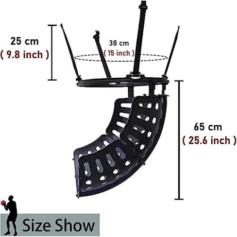 مرفق جهاز الإرجاع لطوق كرة السلة - لا يسمح بالتقاط الكرة للأطفال والكبار ومدرب الرماية في الهواء الطلق للتدريب باللون الأسود in Kuwait