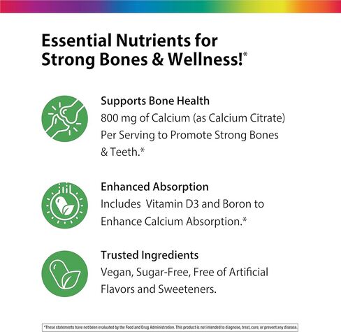 Rainbow Light Calcium Citrate Tablets with Vitamin D, Dietary Supplement Provides High-Potency Bone Health Support, with Calcium and Vitamin D, Vegetarian and Gluten Free, 120 Count in Kuwait