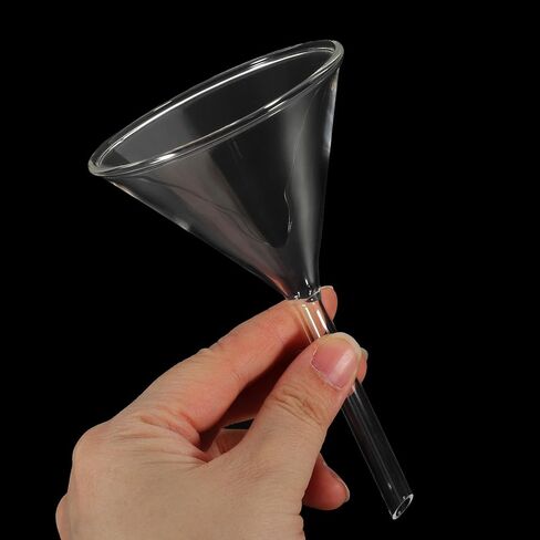 مجموعة قمع تعبئة الزجاج المختبري 4 قطع من Luxshiny، قمع زجاج البورسليكات مع جذع قصير، مقاسات 40 مم 60 مم 75 مم 90 مم للتجارب العلمية ونقل السوائل الكيميائية in Saudi Arabia