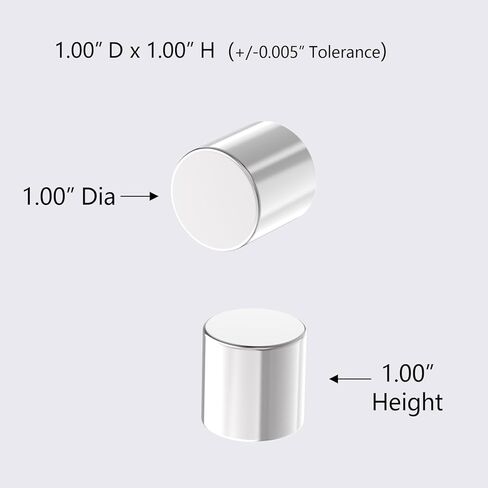 77.7LBS قوة السحب N54/N55 أقوى مغناطيس نيوديميوم أسطواني مستدير - 1.00 بوصة عمق × 1.00 بوصة ارتفاع - عبوتان، أقوى مغناطيسات أرضية نادرة أسطوانية فائقة القوة للاستخدام بنفسك، مغناطيس صناعي in Kuwait