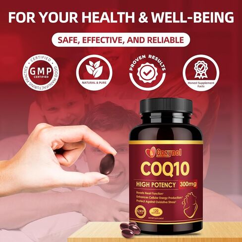 كبسولات هلامية CoQ10 300 مجم مع PQQ وأوميغا 3، أقصى قدر من امتصاص الإنزيم المساعد Q10، مضاد أكسدة قوي لصحة القلب والطاقة، غير معدل وراثيًا in Saudi Arabia