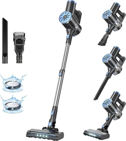 VIPSUN Cordless Vacuum Cleaner with Self-Standing, LED Screen Stick Vacuum Cleaners for Home, Lightweight Powerful Suction Vacuum, 6-in-1 Rechargeable Vacuum for Carpets, Pet Hair, Hardwood Floors in Saudi Arabia