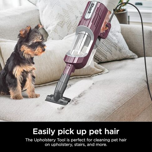 Shark HZ702 Ultralight PetPro Corded Stick Vacuum with PowerFins HairPro Odor Neutralizer Technology, Crevice & Upholstery Tool, Precision Duster, Wine Purple (Renewed) in Saudi Arabia