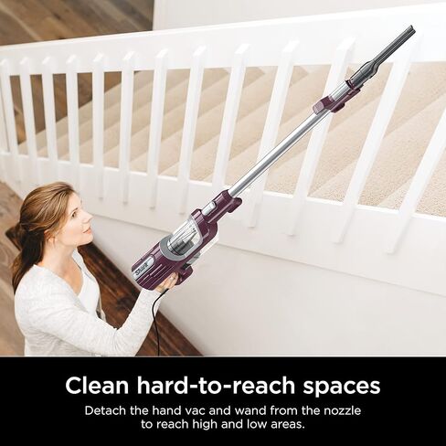 Shark HZ702 Ultralight PetPro Corded Stick Vacuum with PowerFins HairPro Odor Neutralizer Technology, Crevice & Upholstery Tool, Precision Duster, Wine Purple (Renewed) in Saudi Arabia