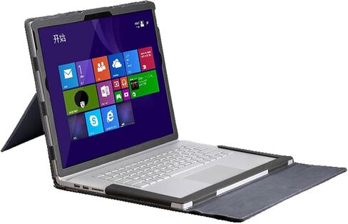 مناسب لكتاب Microsoft Surface 3/2/1 13.5 بوصة ، حالة وقائية ، حالة جلدية واقية واحدة ، غطاء واقٍ من شاشة PU شاشة مع قوس وقذيفة غير قابلة للانزلاق (رمادي داكن ، 13.5) in Kuwait