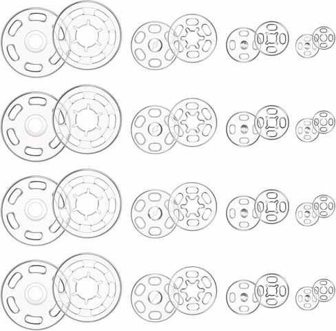 150pcs لقطات واضحة للخياطة ، 7 مم/10 مم/15 مم لكل 50 مجموعة من اللقطات المستديرة البلاستيكية للملابس القميص سراويل على الظهر الخياطة ، السحابات زر لسترات الجينز معاطف الجينز معاطف in Kuwait