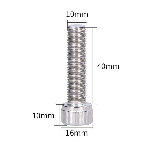 براغي غطاء مقبس سداسي M10 من Walfront A2 من الفولاذ المقاوم للصدأ ذات درجة دقيقة 1.25 مم للسيارات والمشروعات اليدوية (M10*40) in Saudi Arabia