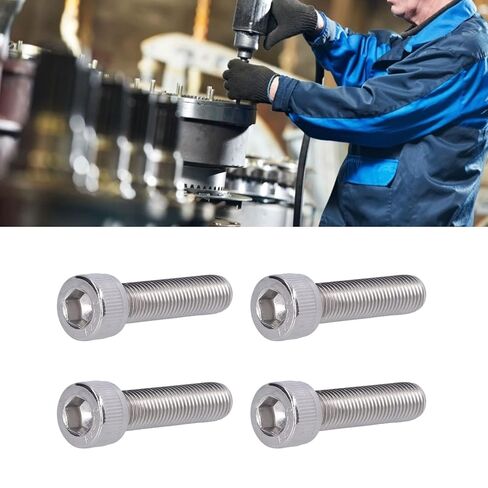 براغي غطاء مقبس سداسي M10 من Walfront A2 من الفولاذ المقاوم للصدأ ذات درجة دقيقة 1.25 مم للسيارات والمشروعات اليدوية (M10*40) in Saudi Arabia