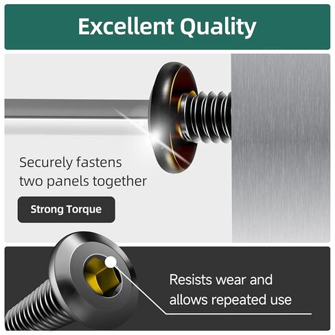 20Pcs 1/4-20 x 3 Flat Head Socket Head Screws 304 Stainless Steel Furniture Bolts Countersunk Connector Screws, Black Oxide Fully Threaded with Spanner in Kuwait