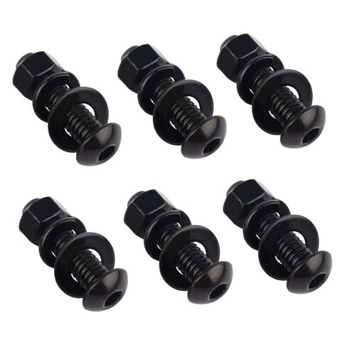 1/4-20 براغي، 1 بوصة زر رأس مقبس براغي وصواميل سداسية، غسالات مسطحة وقفل، 304 من الفولاذ المقاوم للصدأ كامل الخيوط، 10 مجموعات بلمسة نهائية سوداء in Kuwait