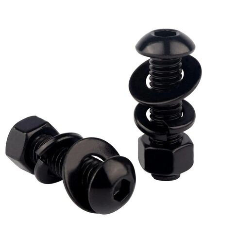 1/4-20 براغي، 1 بوصة زر رأس مقبس براغي وصواميل سداسية، غسالات مسطحة وقفل، 304 من الفولاذ المقاوم للصدأ كامل الخيوط، 10 مجموعات بلمسة نهائية سوداء in Kuwait