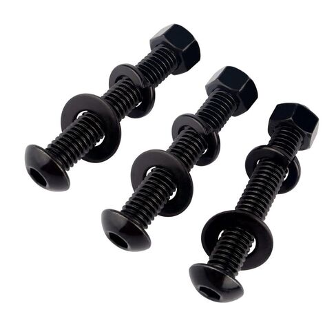 1/4-20 براغي، 1 بوصة زر رأس مقبس براغي وصواميل سداسية، غسالات مسطحة وقفل، 304 من الفولاذ المقاوم للصدأ كامل الخيوط، 10 مجموعات بلمسة نهائية سوداء in Kuwait