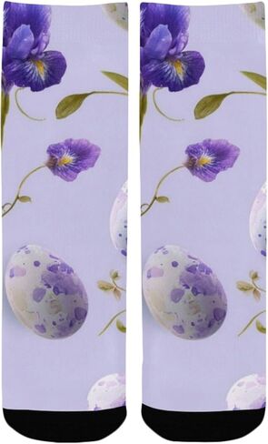 جوارب Ink Iris عيد الفصح الأرجوانية للمشي لمسافات طويلة - جوارب شتوية حرارية سميكة دافئة للأولاد والبنات للمدرسة، والارتداء اليومي والأنشطة الخارجية in Kuwait