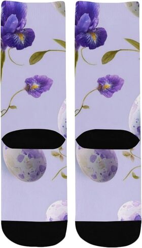 جوارب Ink Iris عيد الفصح الأرجوانية للمشي لمسافات طويلة - جوارب شتوية حرارية سميكة دافئة للأولاد والبنات للمدرسة، والارتداء اليومي والأنشطة الخارجية in Kuwait