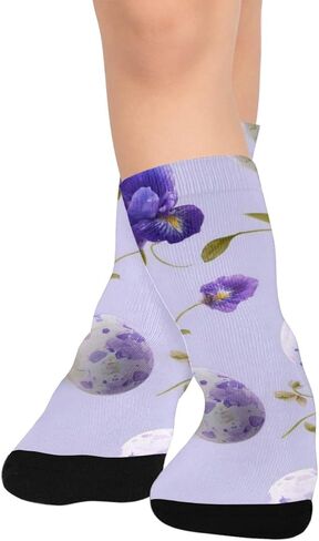 جوارب Ink Iris عيد الفصح الأرجوانية للمشي لمسافات طويلة - جوارب شتوية حرارية سميكة دافئة للأولاد والبنات للمدرسة، والارتداء اليومي والأنشطة الخارجية in Kuwait