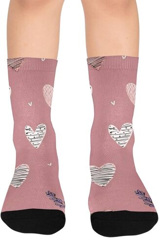 جوارب ناعمة على شكل قلب بلوم للمشي لمسافات طويلة - جوارب شتوية حرارية سميكة دافئة للأطفال الصغار للأولاد والبنات للمدرسة، والارتداء اليومي والأنشطة الخارجية in Kuwait