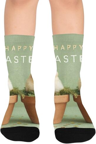 جوارب المشي لمسافات طويلة باللون الأخضر لعيد الفصح - جوارب شتوية سميكة دافئة للأولاد والبنات الصغار للمدرسة، والارتداء اليومي والأنشطة الخارجية in Kuwait