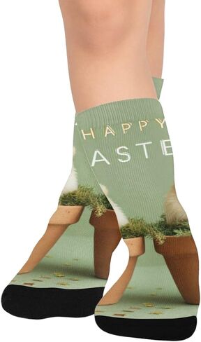 جوارب المشي لمسافات طويلة باللون الأخضر لعيد الفصح - جوارب شتوية سميكة دافئة للأولاد والبنات الصغار للمدرسة، والارتداء اليومي والأنشطة الخارجية in Kuwait