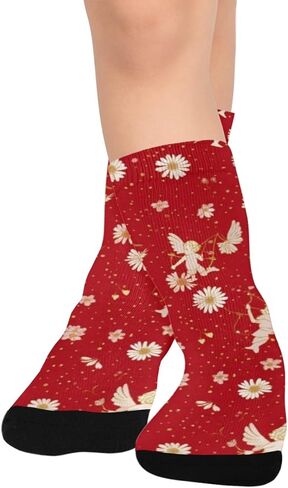 جوارب Red Daisy Angel Art للمشي لمسافات طويلة - جوارب شتوية حرارية سميكة دافئة للأطفال الصغار للأولاد والبنات للمدرسة، والارتداء اليومي والأنشطة الخارجية in Kuwait