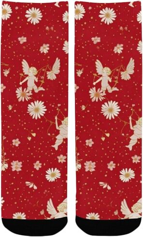 جوارب Red Daisy Angel Art للمشي لمسافات طويلة - جوارب شتوية حرارية سميكة دافئة للأطفال الصغار للأولاد والبنات للمدرسة، والارتداء اليومي والأنشطة الخارجية in Kuwait