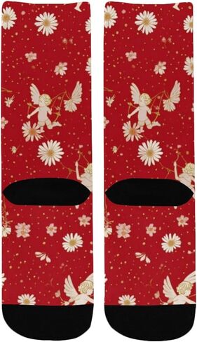 جوارب Red Daisy Angel Art للمشي لمسافات طويلة - جوارب شتوية حرارية سميكة دافئة للأطفال الصغار للأولاد والبنات للمدرسة، والارتداء اليومي والأنشطة الخارجية in Kuwait