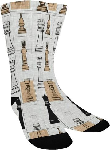 جوارب فنية للتنزه سيرًا على الأقدام من قطعة الشطرنج - جوارب شتوية حرارية سميكة دافئة للأولاد والبنات الصغار للمدرسة، والارتداء اليومي والأنشطة الخارجية in Kuwait