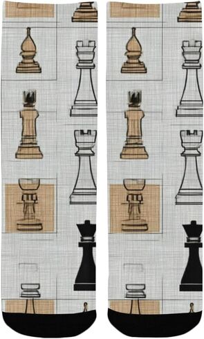 جوارب فنية للتنزه سيرًا على الأقدام من قطعة الشطرنج - جوارب شتوية حرارية سميكة دافئة للأولاد والبنات الصغار للمدرسة، والارتداء اليومي والأنشطة الخارجية in Kuwait
