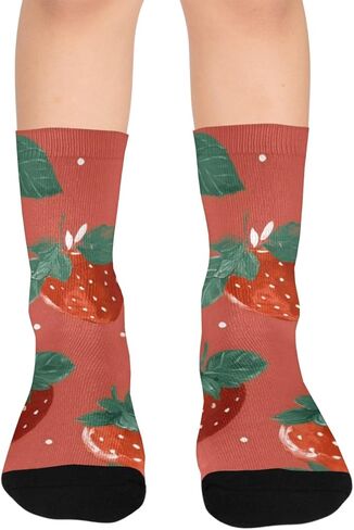 جوارب المشي لمسافات طويلة بتصميم التوت الطازج - جوارب شتوية حرارية سميكة دافئة للأولاد والبنات الصغار للمدرسة، والارتداء اليومي والأنشطة الخارجية in Kuwait