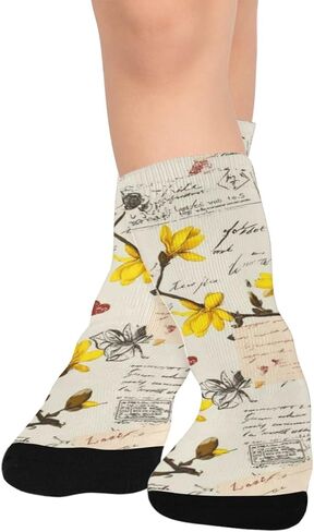 جوارب المشي لمسافات طويلة باللون الأصفر على شكل مغلف قديم - جوارب شتوية حرارية سميكة دافئة للأولاد والبنات الصغار للمدرسة، والارتداء اليومي والأنشطة الخارجية in Kuwait