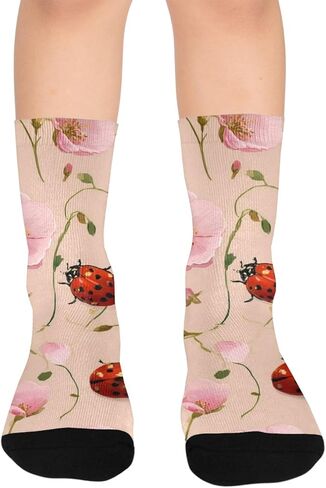 جوارب التنزه سيرًا على الأقدام من Ladybug and Bloom Flower - جوارب شتوية حرارية سميكة دافئة للأولاد والبنات الصغار للمدرسة، والارتداء اليومي والأنشطة الخارجية in Kuwait