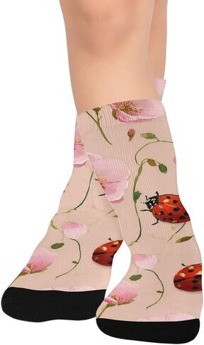 جوارب التنزه سيرًا على الأقدام من Ladybug and Bloom Flower - جوارب شتوية حرارية سميكة دافئة للأولاد والبنات الصغار للمدرسة، والارتداء اليومي والأنشطة الخارجية in Kuwait