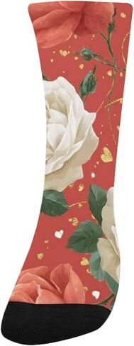 جوارب المشي لمسافات طويلة باللون الأحمر الفاوانيا البيضاء - جوارب شتوية حرارية سميكة دافئة للأولاد والبنات للمدرسة، والارتداء اليومي والأنشطة الخارجية in Kuwait