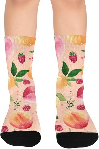 جوارب مشي لمسافات طويلة بطباعة زهور الربيع - جوارب شتوية سميكة دافئة للأولاد والبنات للأطفال الصغار للمدرسة، والارتداء اليومي والأنشطة الخارجية in Kuwait