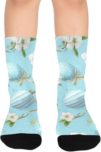 جوارب مشي لمسافات طويلة باللون الأزرق من Gilded Egg Bloom - جوارب شتوية سميكة دافئة للأولاد والبنات الصغار للمدرسة، والارتداء اليومي والأنشطة الخارجية in Kuwait