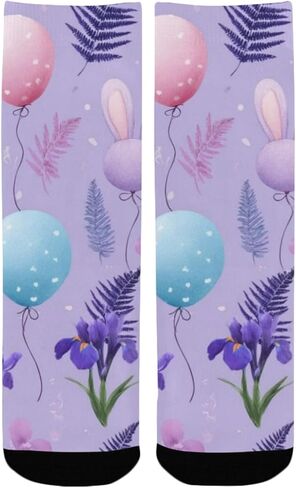 جوارب Lavender Balloon Garden Purple للمشي لمسافات طويلة - جوارب شتوية حرارية سميكة دافئة للأولاد والبنات للمدرسة، والارتداء اليومي والأنشطة الخارجية in Kuwait