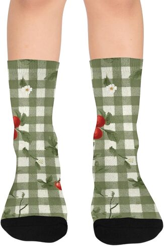 جوارب المشي لمسافات طويلة من القماش القطني باللون الأخضر - جوارب شتوية حرارية سميكة دافئة للأطفال الصغار للأولاد والبنات للمدرسة، والارتداء اليومي والأنشطة الخارجية in Kuwait