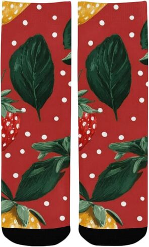 جوارب التنزه سيرًا على الأقدام بلون الفراولة الحمراء - جوارب شتوية حرارية سميكة دافئة للأولاد والبنات للمدرسة، والارتداء اليومي والأنشطة الخارجية in Kuwait