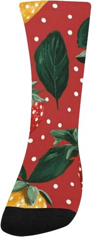 جوارب التنزه سيرًا على الأقدام بلون الفراولة الحمراء - جوارب شتوية حرارية سميكة دافئة للأولاد والبنات للمدرسة، والارتداء اليومي والأنشطة الخارجية in Kuwait