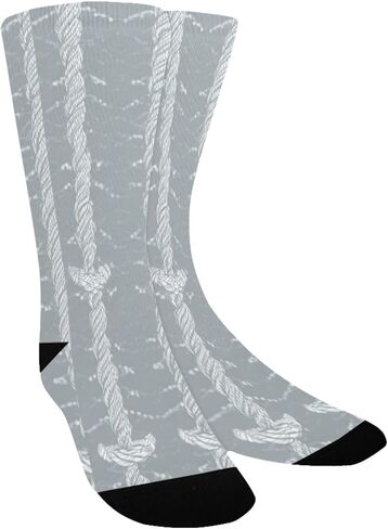 جوارب المشي لمسافات طويلة باللون الرمادي بعقدة مرساة - جوارب شتوية حرارية سميكة دافئة للأولاد والبنات للمدرسة، والارتداء اليومي والأنشطة الخارجية in Kuwait