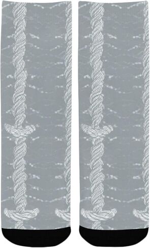 جوارب المشي لمسافات طويلة باللون الرمادي بعقدة مرساة - جوارب شتوية حرارية سميكة دافئة للأولاد والبنات للمدرسة، والارتداء اليومي والأنشطة الخارجية in Kuwait