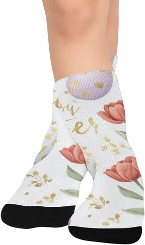 جوارب التنزه سيرًا على الأقدام على شكل بيضة عيد الفصح الربيعية - جوارب شتوية حرارية سميكة دافئة للأولاد والبنات للمدرسة، والارتداء اليومي والأنشطة الخارجية in Kuwait