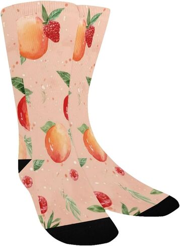 جوارب المشي لمسافات طويلة بطبعة فواكه زهرية - جوارب شتوية حرارية سميكة دافئة للأطفال الصغار للأولاد والبنات للمدرسة، والارتداء اليومي والأنشطة الخارجية in Kuwait