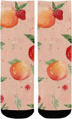 جوارب المشي لمسافات طويلة بطبعة فواكه زهرية - جوارب شتوية حرارية سميكة دافئة للأطفال الصغار للأولاد والبنات للمدرسة، والارتداء اليومي والأنشطة الخارجية in Kuwait