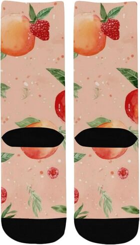 جوارب المشي لمسافات طويلة بطبعة فواكه زهرية - جوارب شتوية حرارية سميكة دافئة للأطفال الصغار للأولاد والبنات للمدرسة، والارتداء اليومي والأنشطة الخارجية in Kuwait