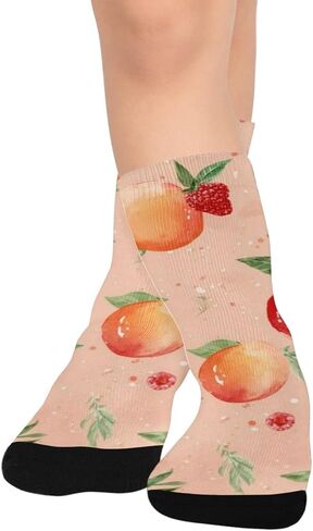 جوارب المشي لمسافات طويلة بطبعة فواكه زهرية - جوارب شتوية حرارية سميكة دافئة للأطفال الصغار للأولاد والبنات للمدرسة، والارتداء اليومي والأنشطة الخارجية in Kuwait